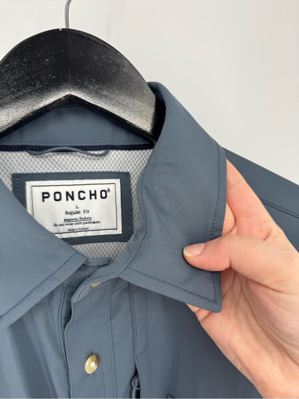 Poncho The Bigeye Long Sleeve Performance Shirt Slate Blue Large Regular Fit - Picture 5 of 9